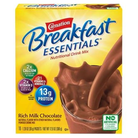 Carnation Nestle Carnation Chocolate Breakfast Essentials Drink Mix 12.6oz., PK6 10050000530325